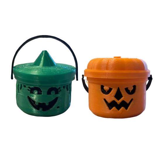 Ведро для тыквы на Хэллоуин Миниатюрный дизайн Тыква Оранжевое ведро Мини-контейнеры для хранения Праздничное украшение на Хэллоуин