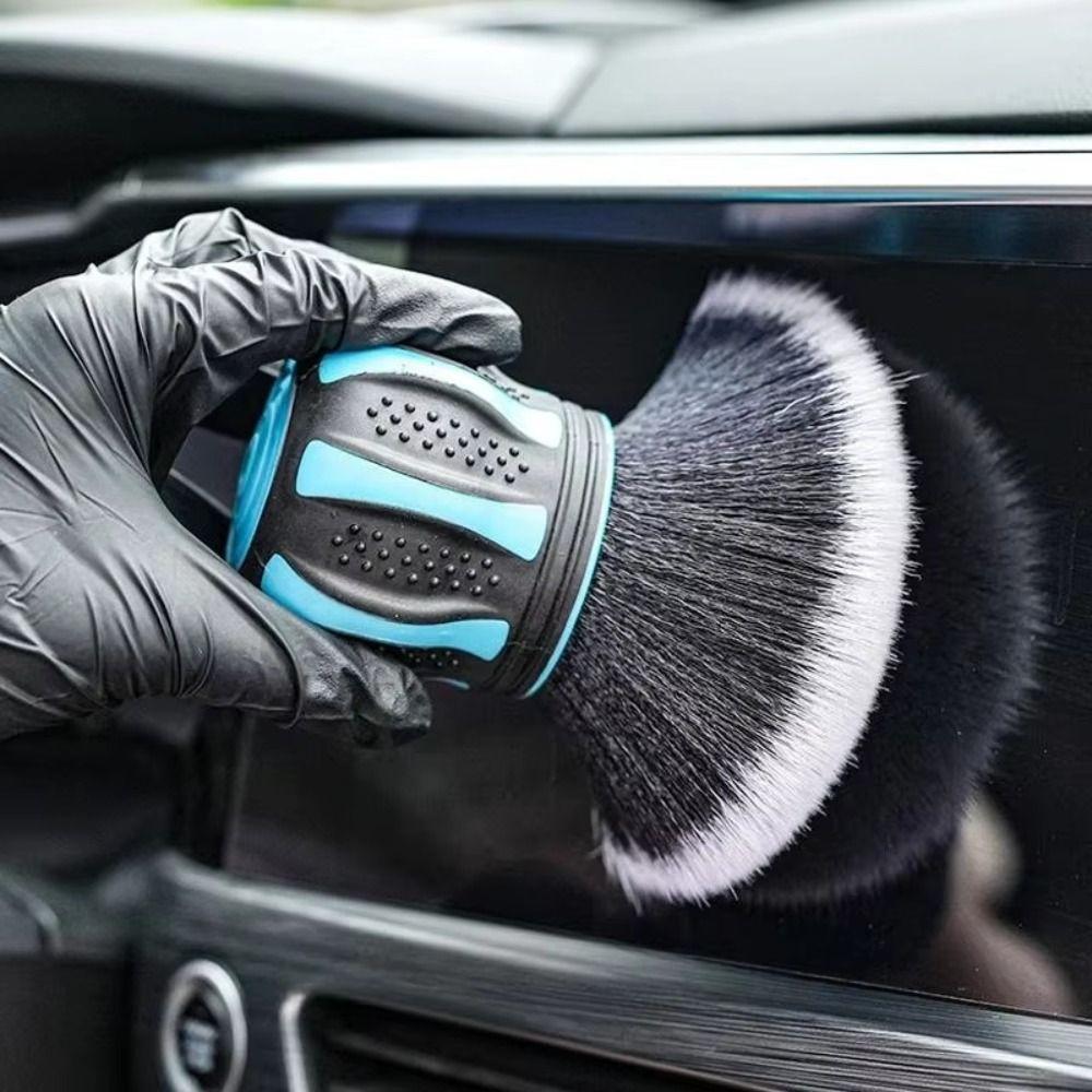 Ergonomic Grip Car Detailing Brushes Soft Bristles Air Vent Dust Cleaner Leather Surfaces