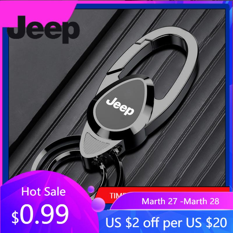 Металлический брелок для ключей автомобиля Jeep Брелок против потери ключей Для Jeep Renegade Compass Grand Cherokee Wrangler jk Gladiator Patriot
