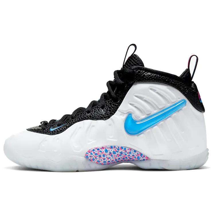 Nike Little Posite Pro Grade School '3D' (Unisex) White / Blue Hero-Red Orbit-Indigo Force Kids' Basketball Shoes 644792 102