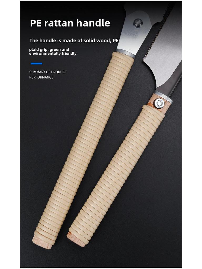 Японская двухсторонняя пила по дереву с ротанговой ручкой для поперечной резки и шиповых работ