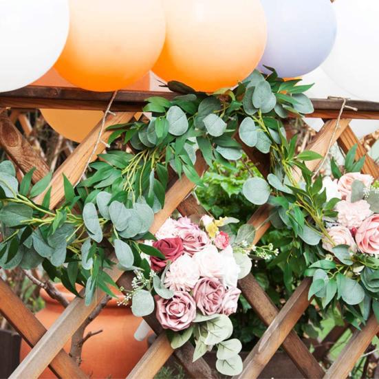 Искусственные висячие листья эвкалипта, виноградная лоза, гирлянда, реквизит для фотосессии, домашний декор