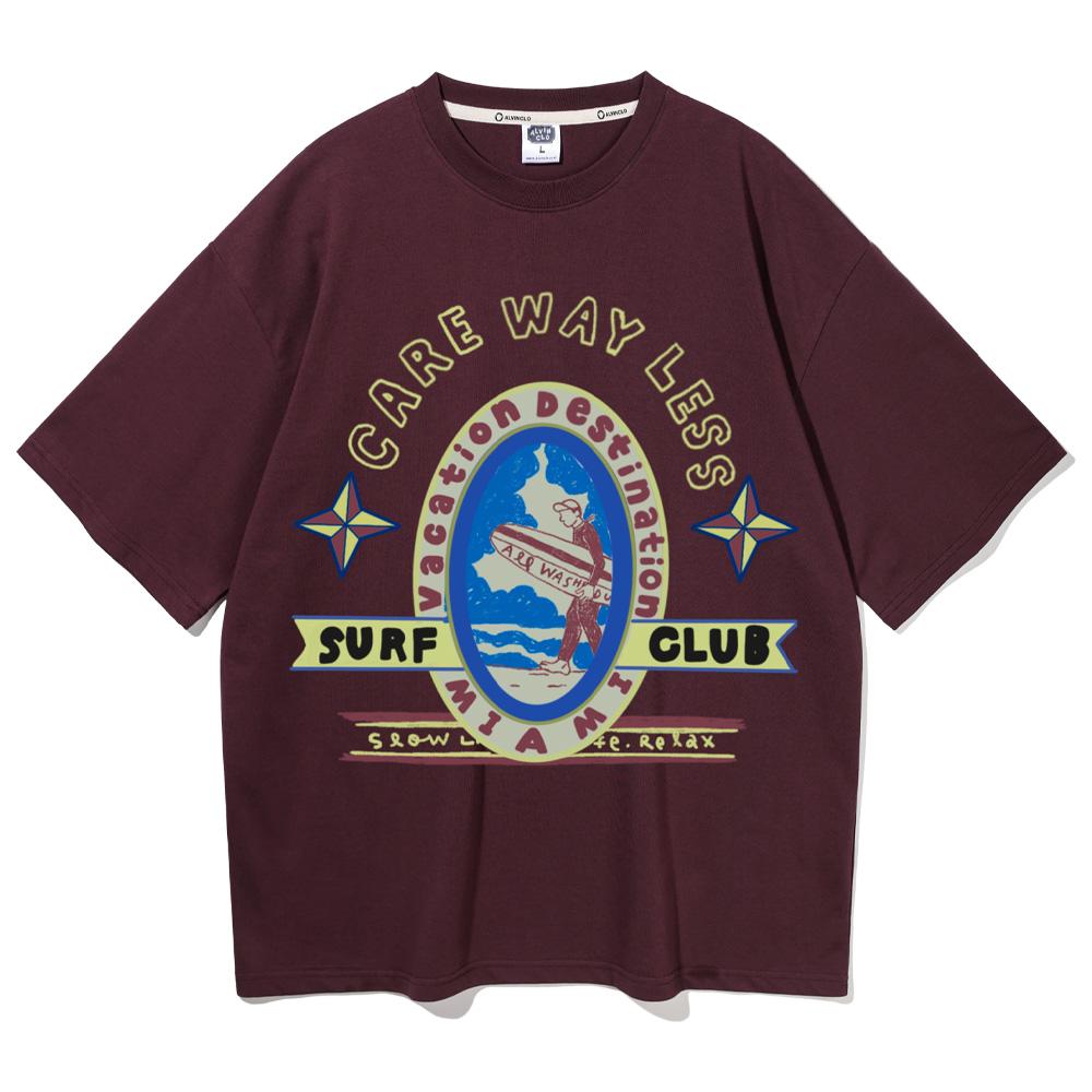 ALVINCLO Miami Surf Club Oversized Short Sleeve T-Shirt Ast4537 (4 Colors)