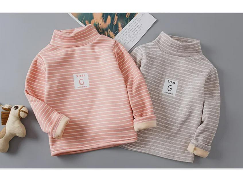 Детский уютный бархатный свитер - теплый топ со средним воротником для мальчиков и девочек (Осень зима)