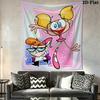 Dexter's Laboratory Wall Tapestry Aesthetic Wall Hanging Printed Fabric Blanket Decorative Tapestries for Bedroom Living Room Home Decor