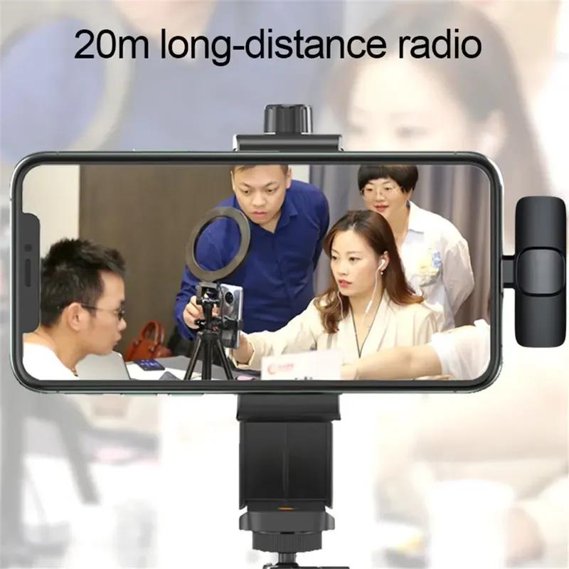 Wireless Lavalier Microphone for Cell Phone Noise Reduction Portable Audio Video Live Interview Recording For Android Type C Mic