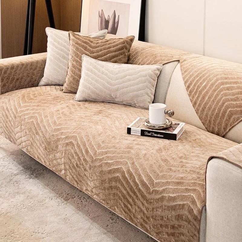 Четырехсезонный универсальный противоскользящий коврик для дивана, минималистичный современный высококачественный светильник для подушки сиденья, роскошный серый чехол для дивана для гостиной, тканевый чехол