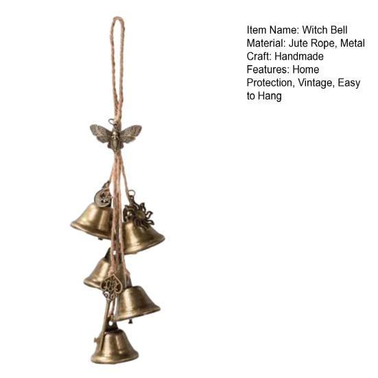 Хэллоуин Дверная ручка Колокольчик Ведьмы Защита Дома Винтажный Ручной Работы В помещении На улице Подвесной Металлический Колокольчик Колдовство Подвеска на дверь Викка Колокольчик ветра Украшение