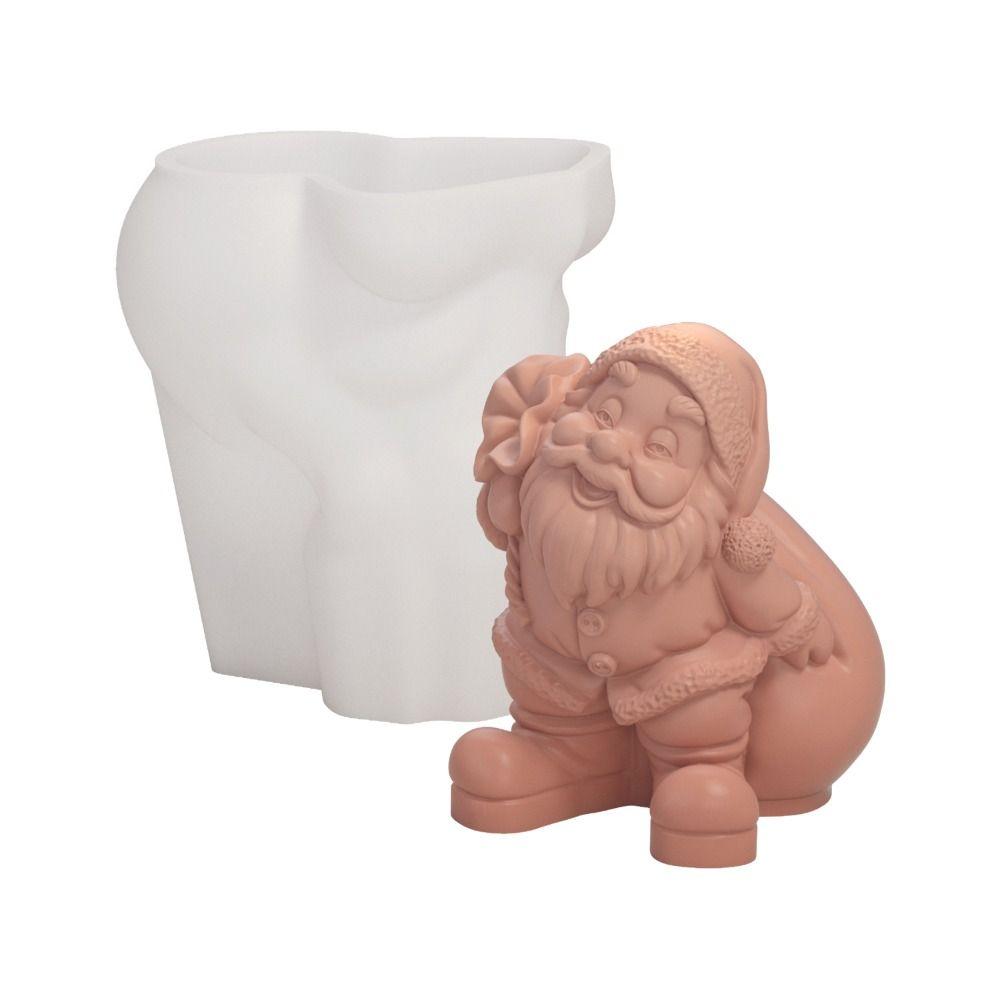 Белые силиконовые формы для свечей Санта-Клауса, силиконовая форма для мыла, новая форма для свечей