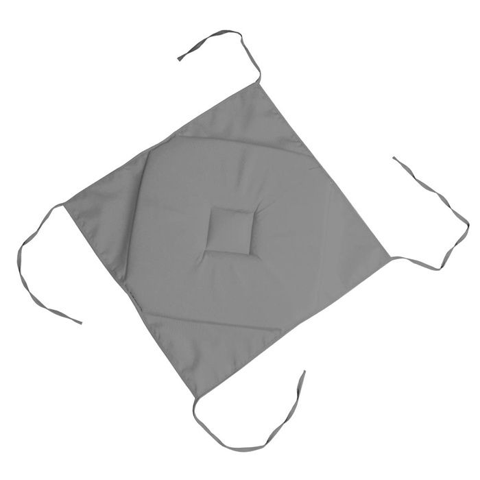 Coussin galette de chaise 4 rabats gris souris 40x40cm