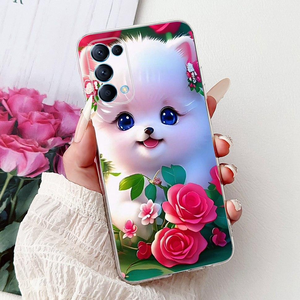 For Oppo Reno5 5G Case Stylish Flower Butterfly Soft Silicone Case For Oppo Reno5 Reno 5 K 5K Cases CPH2145 Cover Coque Bumper
