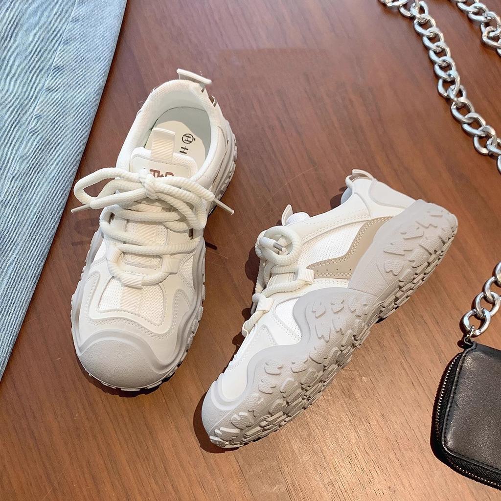 Sneakers Women's Shoes 2025 New Popular Spring and Summer Thick-soled Versatile Little White Shoes Soft-soled Lightweight Running Casual Shoes