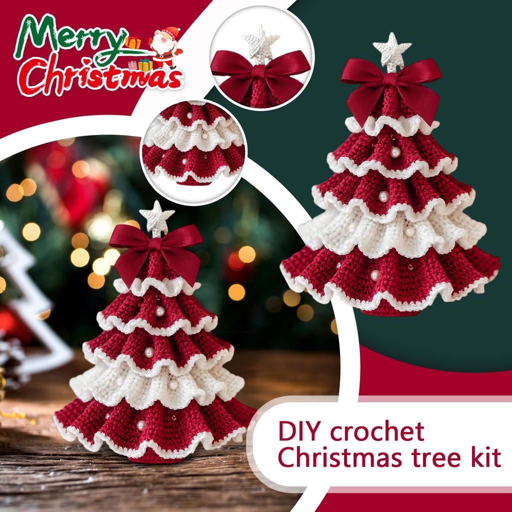 DIY Crochet Christmas Tree Kit Handmade Holiday Decoration Set