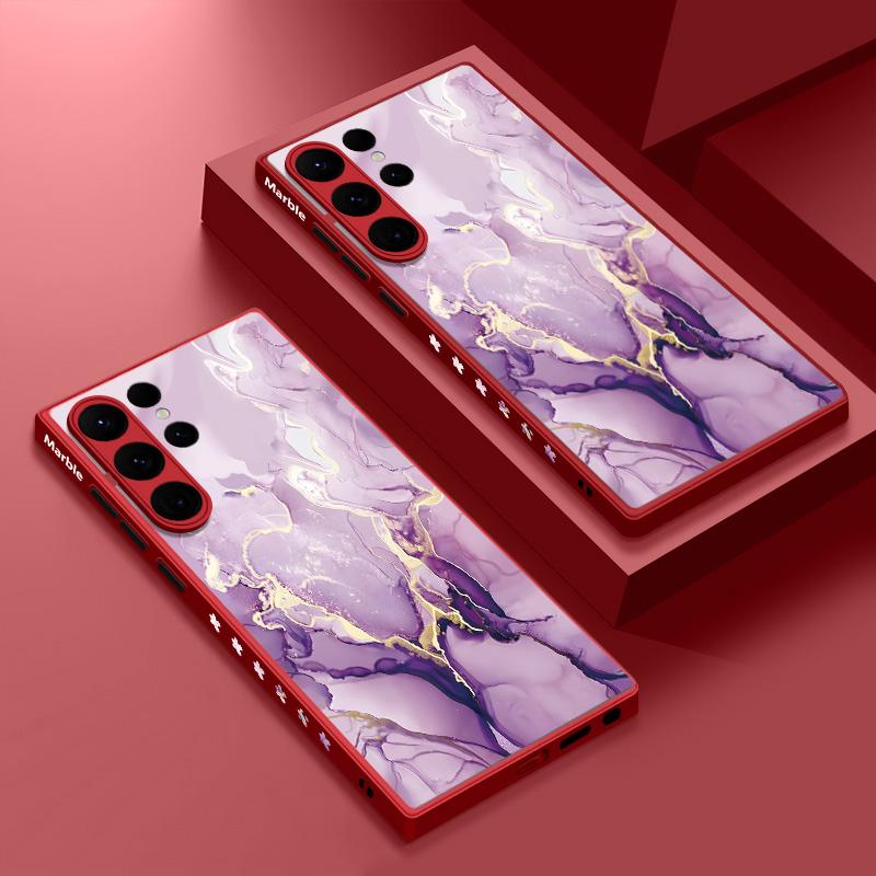 Для Samsung S24 S23 S22 Ultra S21 S20 FE A54 A52 A13 A34 5G чехол противоударный мраморный акриловый ПК гибридный чехол из ТПУ с мягким краем для телефона