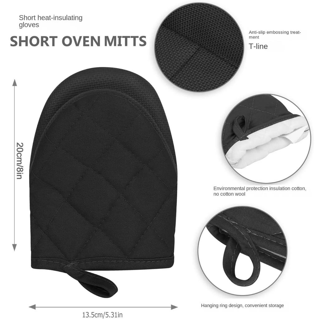 1 Pair of Oven Mitts Kitchen Oven Mitts Non-slip High Temperature Resistant 500℉ Suitable for Grilling Baking and Cooking