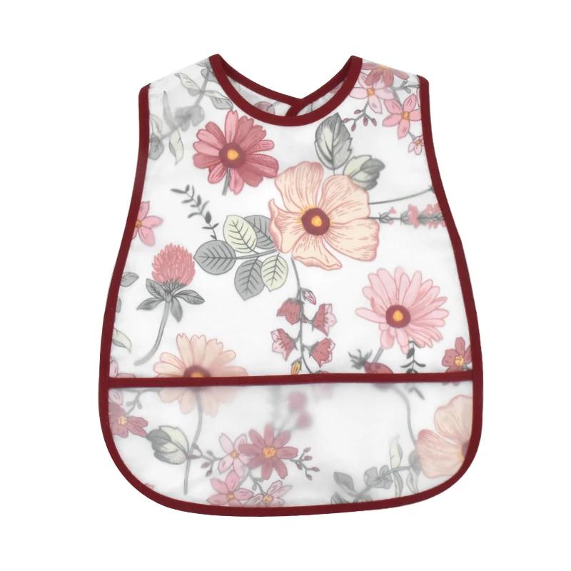 2024Новинка, водонепроницаемые карманные нагрудники из ЭВА с мультяшным узором, регулируемые детские нагрудники для кормления, милый детский фартук, детская одежда для отрыжки