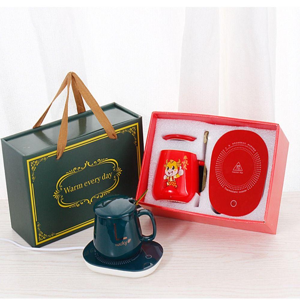 Thermostatic Control Heating Mug Set Smart Mug Heater Coaster Cup Coaster Warmer  Coffee Heating