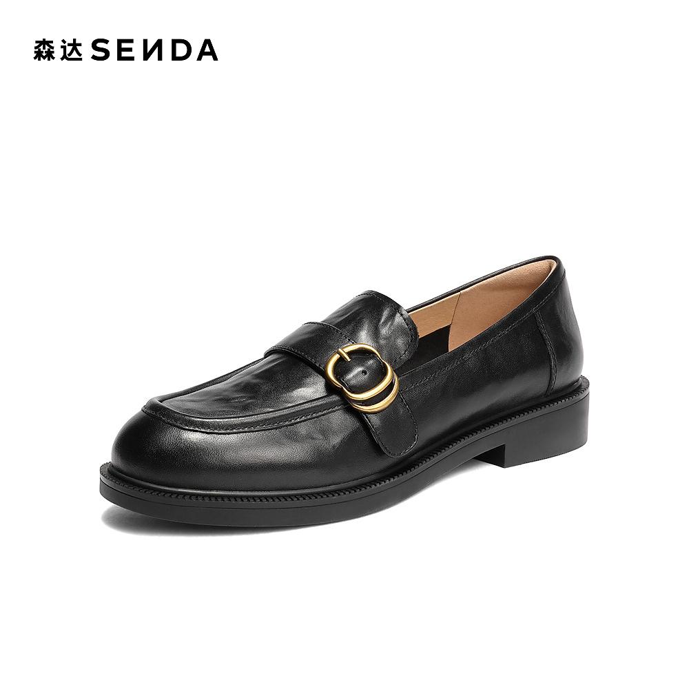 Senda Lefu Shoes Women's 2026 Spring New Shopping Mall Same Style Simple Commuter Single Shoes