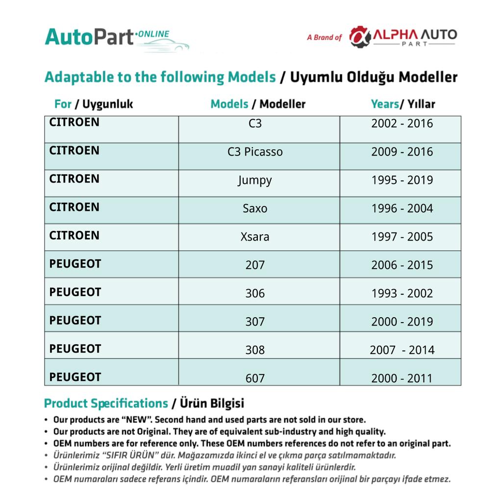 Насадка для разбрызгивания воды на лобовое стекло 2 шт. для Citroen C3, Xsara Peugeot 207, 306