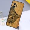Чехол из натурального бамбука с принтом животных для Xiaomi Redmi Note 13 14 9 10 11 12 15 Pro Plus Чехол для Redmi 13C 15 C 12C 14C 10C