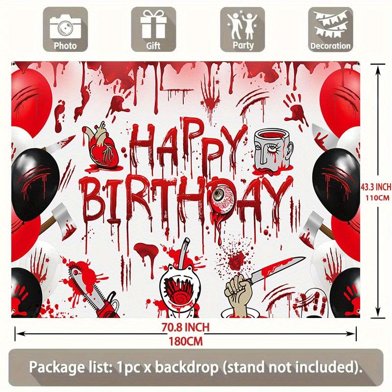 House Witch Vampire Halloween Theme Banner, Multicolor Polyester Backdrop for Wall Hanging & Photo Booth