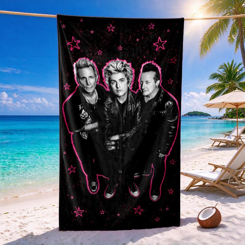 Green Day Quick-drying soft and absorbent beach towel—perfect for beach trips swimming outdoor camping and travel an essential beach item