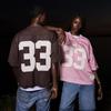 Unisex Couple Sportswear Splicing Fabric Mesh Y2k Tops for Men Oversize Pink Jersey College Street Style T-shirt Harajuku