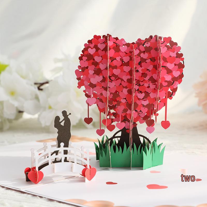 3D pop-up открытка-дерево с сердцем на День святого Валентина для пар - Креативный подарок на Циси от цветочного магазина