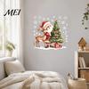 Removable Decorative Film for Furniture Christmas Santa Claus/Snowman Static Glass Stickers, Windows Clings, PVC Waterproof Wall Remodeling