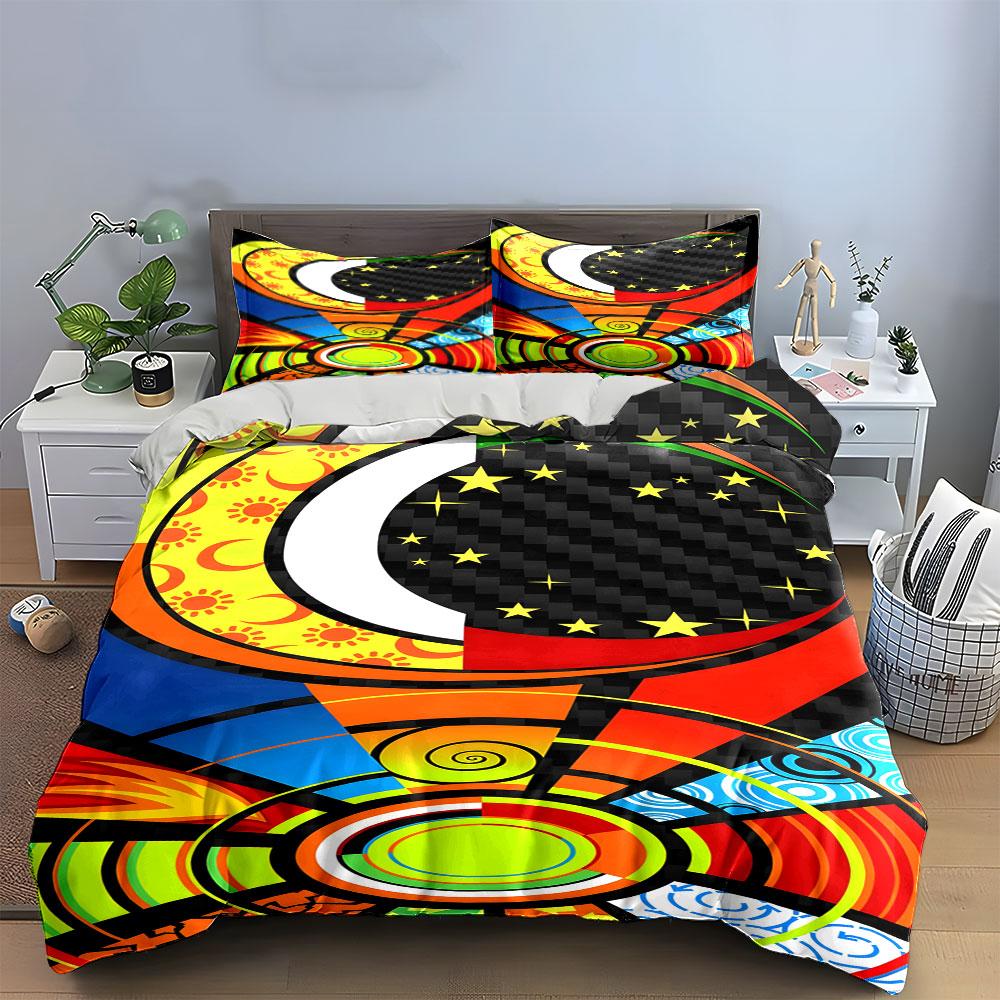 Crescent moon, stars, spirals. Bedding sets Duvet cover sets Duvet covers Pillowcases(1 * Duvet Cover 2 * Pillowcases without duvet insert)