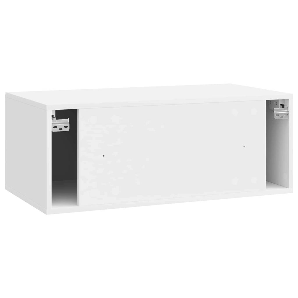 Wall Mounted TV Cabinet High Gloss White 78.5 x 41 x 30 cm