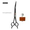 SANGELAR Professional 7 Inch Pet Curved Scissor Double-tailed Left Right Hand Pet Grooming Pet Beauty Shears Bends Shears and Warps Pet Grooming