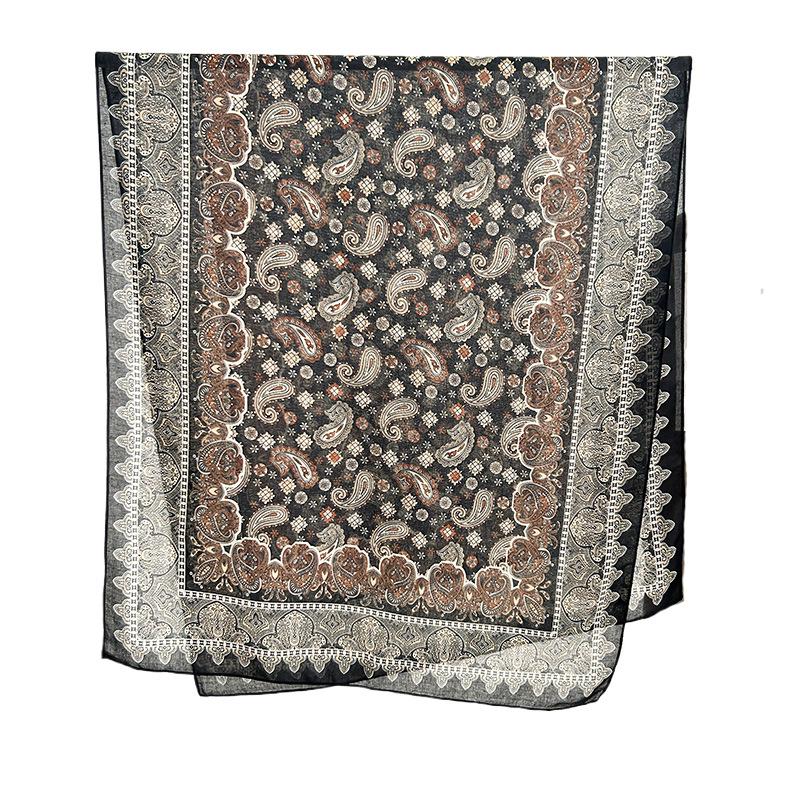 Vintage Cotton and Linen Elegant Temperament Scarf Mother's Day Surprise Gift Women's Design Sense Fashion Personality Outer Shawl