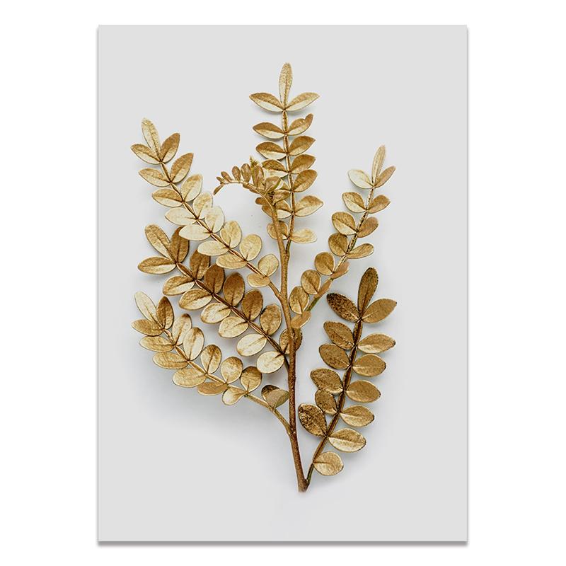 Плакат с золотым листом в скандинавском стиле, абстрактная картина на холсте, современная настенная художественная печать, декоративная картина для гостиной, украшение для дома