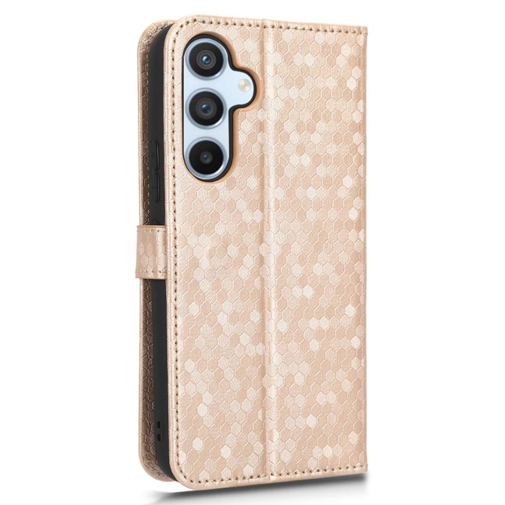 For Samsung Galaxy A54 5G Shockproof Wallet Stand Dot Pattern Imprinted Phone Cover PU Leather Case with Strap