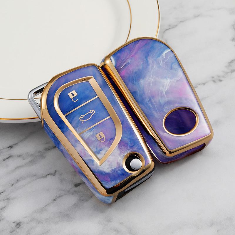 Чехол для ключа Toyota для RAV4, Camry, Reiz, Levin, Corolla, Highlander - Складная застежка для мужчин и женщин