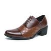 Мода 2025 Британский стиль Зеленый узор змеиной кожи Кожаные лоферы для мужчин Ретро мужские туфли для платья Вечерние официальные туфли 6 см Высокий каблук