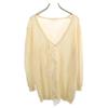Long Sleeve V Neck Sweater 48 Beige Knit Women Used