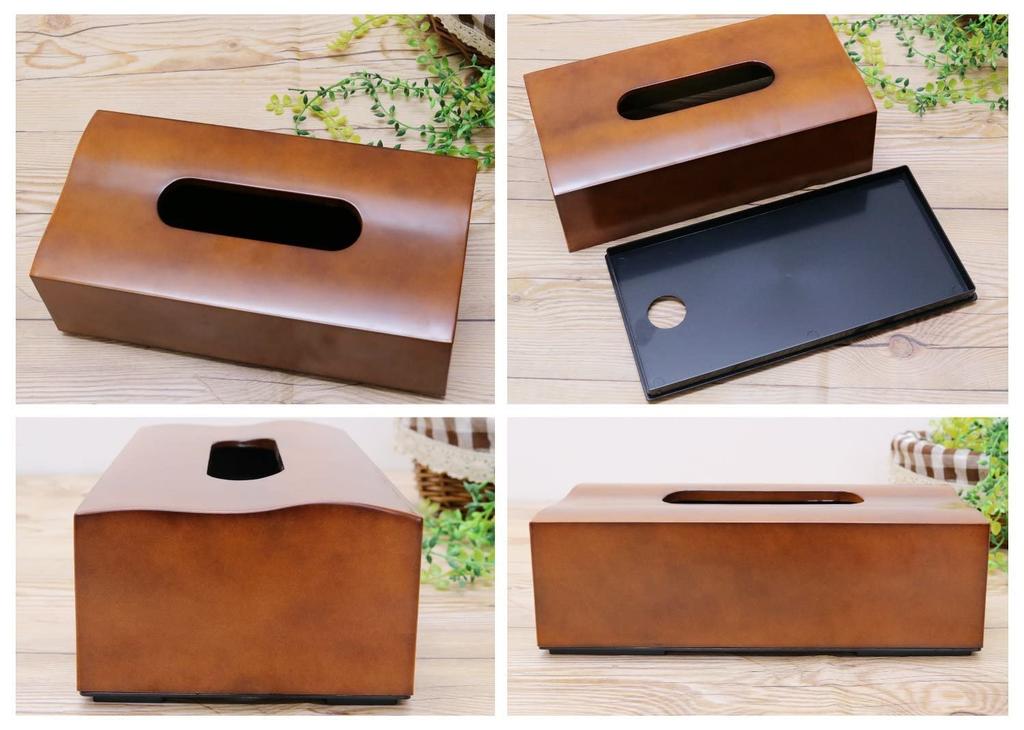Ikeda Wave Tissue Box, Natural Brown, Approx. 25.3 X 13.3 X 7.5 Cm, Product Code 22001, Made In Japan