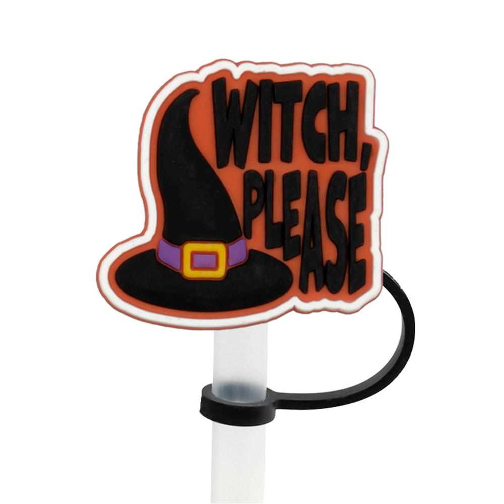 1PCS Happy Helloween Straw Cap PVC Helloween Gost Pumpkin Straw Toppers For Tumble Drink Decoration Straw Charms Straw Cover