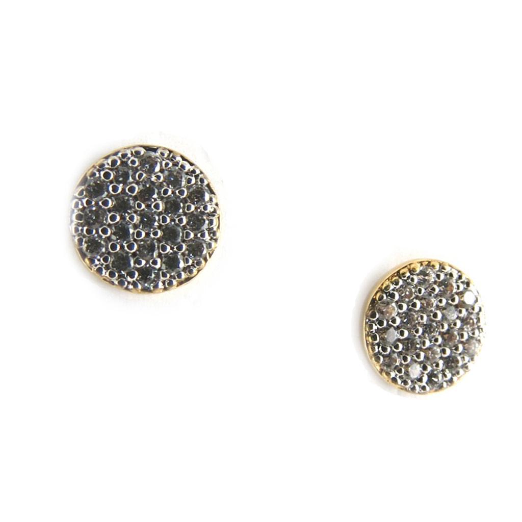 Les Trésors De Lily [K7702] - White Gold 'Déesse' Gold Plated Earrings - 7 Mm