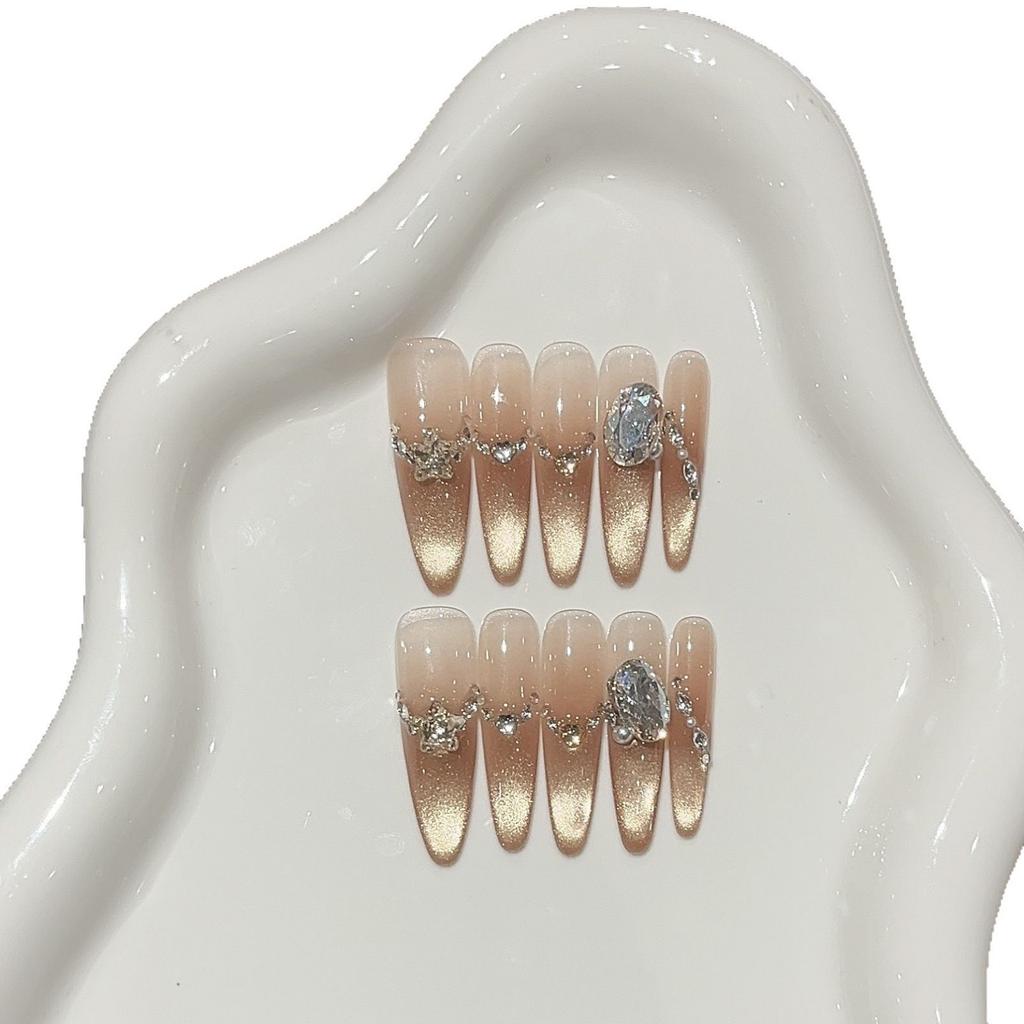 Шелковый мигающий свет роскошные белые простые шампанские стеклянные бусины на кончике пальца кошачий глаз бутик K9 носимые доспехи