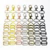 56Pcs Metal Buckles Lobster Claw Clasp Swivel Clasp Keychain Clip Hook  Strap Making