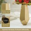 Металлическая ваза для цветов, Designer Stainless Steel Prism Glow Flower Vase (Gold, Pentagonal),  Behoma