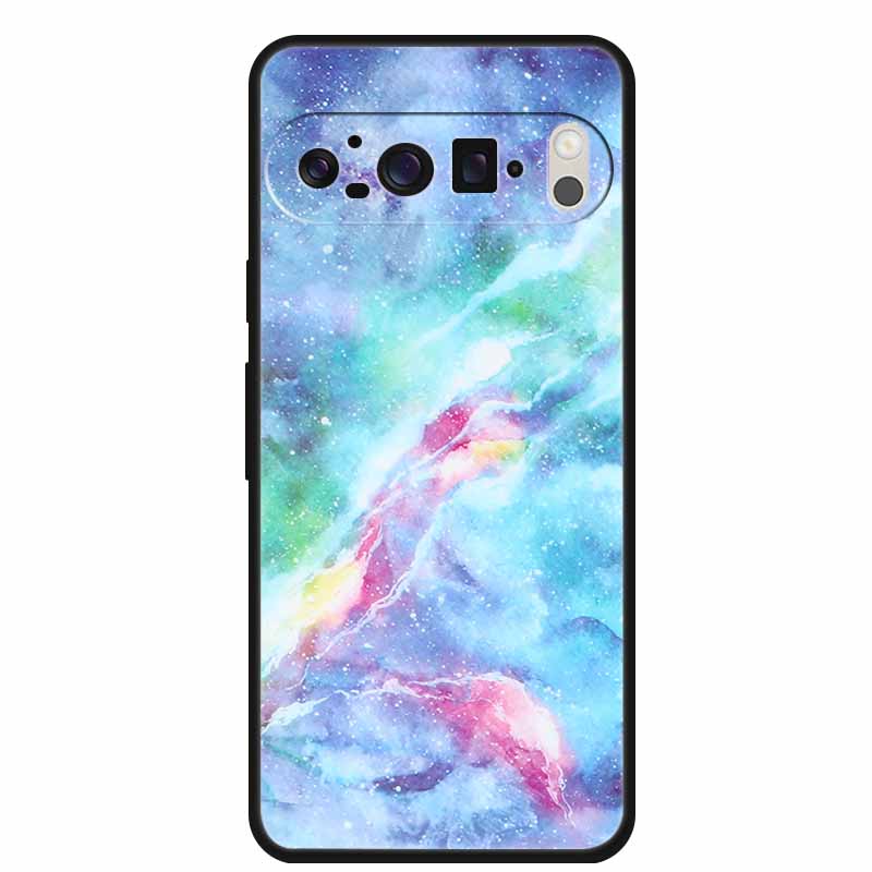 Чехол для мобильного телефона Google Pixel 9 Pro XL Роскошный защитный чехол из мягкого силикона для Google Pixel 9Pro XL Мраморный Мягкий черный Funda