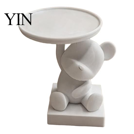 Matte Craft Storage Plate 3D Printed Polar Bear Tray, Cute Animal Ring Holder & Jewelry Dish, Small Item Tray Minimalist Desk Organizer for Keys Coins