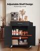 VEVOR Kitchen Island Cart with Storage, 795 mm Wide Mobile Rolling Storage Island on Swivel Wheels, with Drawer, Storage Cabinet, Spice/Towel Rack