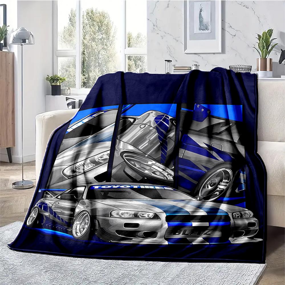 Fast & Furious Theme Printed Blanket - Perfect for Couch, Bed, Travel & Outdoor Use | Machine Washable, Cozy & Durable.