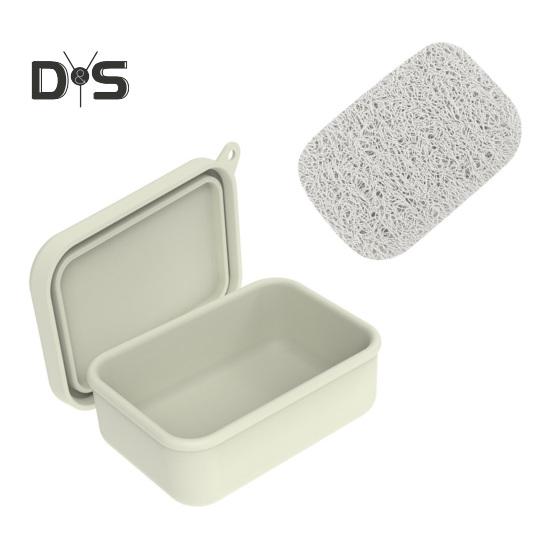 Герметичный силиконовый дорожный мыльница с дренажной крышкой, компактный дизайн, переносной контейнер для мыла, держатель для мыла