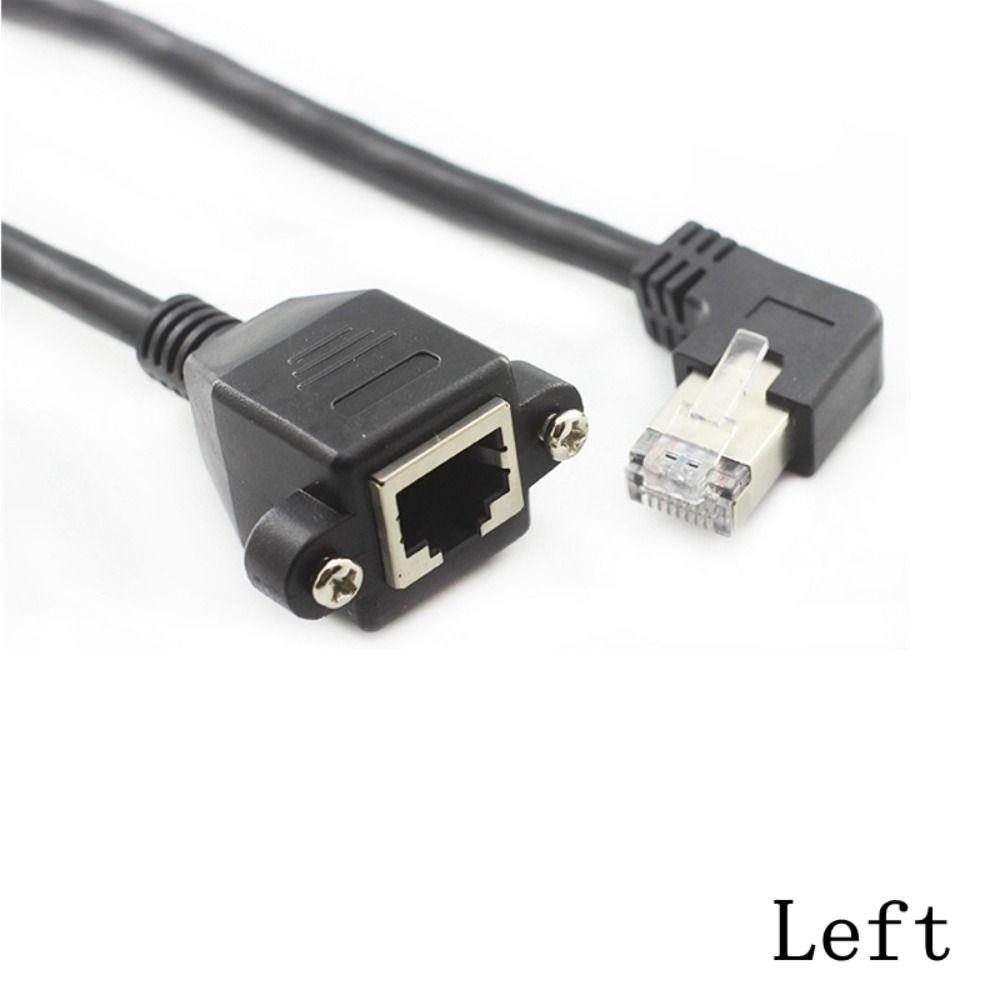 Right Angle Screw Panel Ethernet LAN Cord Network Wire RJ45 Cable Panel Mount Extension Cable